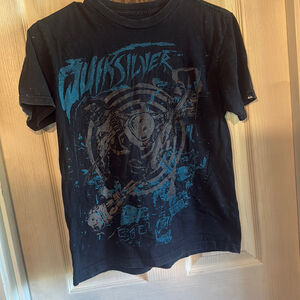 Quicksilver Youth Boys Size Medium Black T-Shirt with Logo